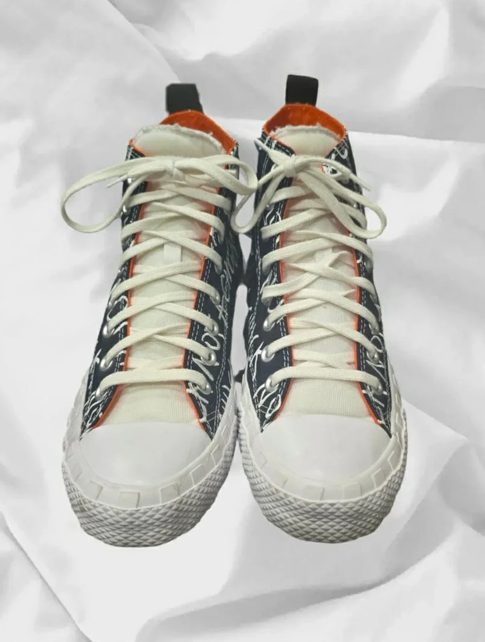 LN Converse UNT1TL3D Not A Chuck High Top Sneakers Black/White/Orange  Men 8
